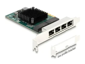 DeLock PCI Express x4 / Síťová karta / 4x RJ45 Gigabit LAN / BCM (88208)