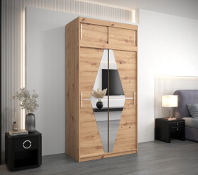Šatní skříň Abi Bo s nástavcem Barva korpusu: Dub artisan, Rozměry: 120 cm, Dveře: Dub artisan