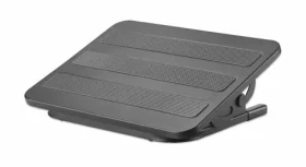 Manhattan Ergonomická opěrka nohou černá / Opěrka nohou / sklon ±20° / 380 x 300 mm / nosnost 20 kg (462198)