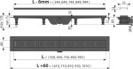 Alcadrain Podlahový žlab s okrajem pro perforovaný rošt, černá-mat APZ10BLACK-750M APZ10BLACK-750M