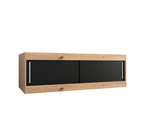 Nástavec na skříň Abi Barva korpusu: Dub artisan, Rozměry: 150 cm, Dveře: Černá