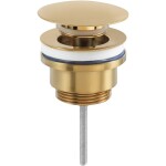 CERANO Umyvadlová výpusť - 5/4“ click-clack - univerzální - zlatá kartáčovaná