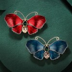 Luxusní brož Swarovski Elements Červený motýl, Červená