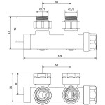 MEXEN - Dvouúhlový radiátorový ventil D50, chrom W907-000-01