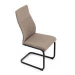 Židle jídelní, cappucino látka, černý kov