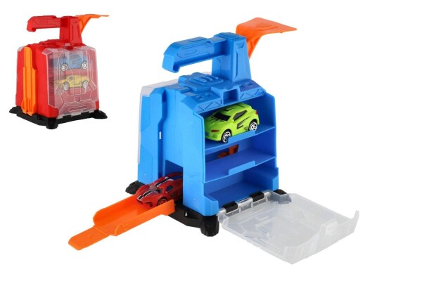 Garáž + 2 auta s vystřelovacím mechanismem