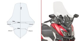 7056DT plexi čiré Sym Cruisym 300 (17-25), vxš780x705, o 210 mm vyšší než originál
