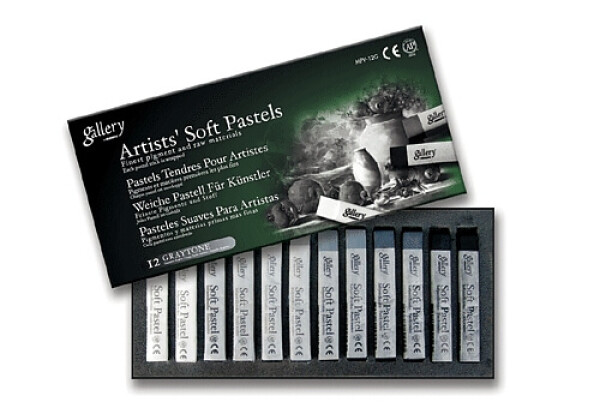 Suché pastely Mungyo Gallery Soft Pastel Gray MPV12G 12 barev