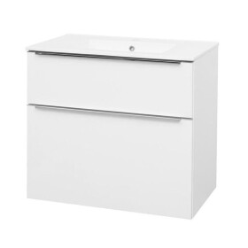 MEREO - Mailo, koupelnová skříňka s keramickým umyvadlem 81 cm, bílá, chrom madlo CN511