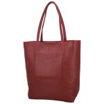 Trendy dámská kožená kabelka na rameno Sascha, tmavě červená