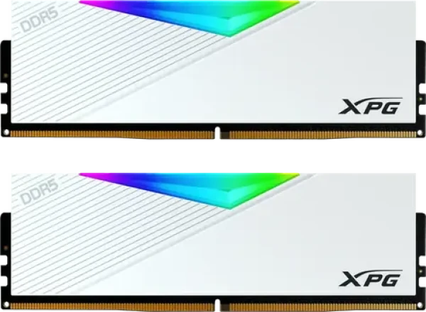 ADATA Lancer RGB 64GB (2x32GB) bílá / Paměť RAM / DDR5 / 6000MHz / CL30 / XMP 3.0 (AX5U6000C3032G-DCLARWH)