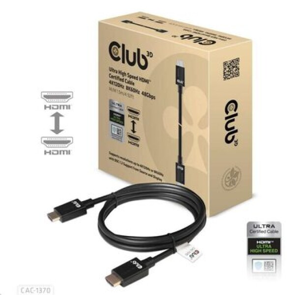 CLUB3D CAC-1370 kabel Ultra High Speed HDMI M/M černá 1.5m / 8K 60Hz / 4K 120Hz / 48Gbps (CAC-1370)