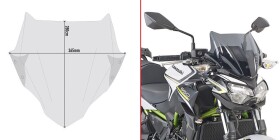 4128S plexi kouřové Kawasaki Z 650/Yamaha MT-03 321, vxš280x365 mm, použij sadu mont. sadu