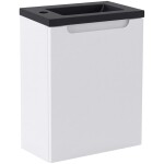 CERANO - Umyvadlová skříňka pro WC Sora - bílá matná + umyvadlo z lit. mramoru - černá matná - 40x57,5x22 CER-999992