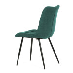 Židle jídelní, zelená látka, černý kov