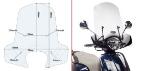 6109A plexi čiré Kymco Like 50-125-150 (17-25), vxš49,5 x 65,5 cm, použij sadu A 6109A