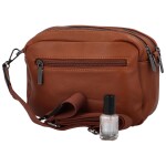 Trendy dámská koženková malá crossbody Gloria, středně hnědá