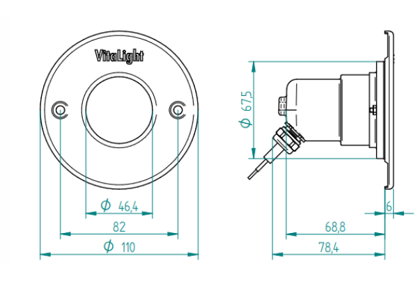 LED Světlo Hugo Lahme - bílé; 24 V; 4 LED, Ø 110 mm, nerez