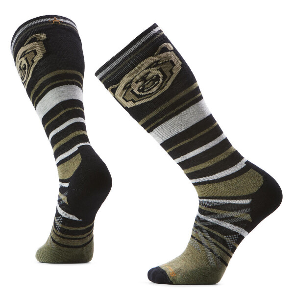 Unisex merino lyžařské ponožky SMARTWOOL Ski Full Cushion Growling Grizzly OTC So, Black velikost: 38-41 (M)