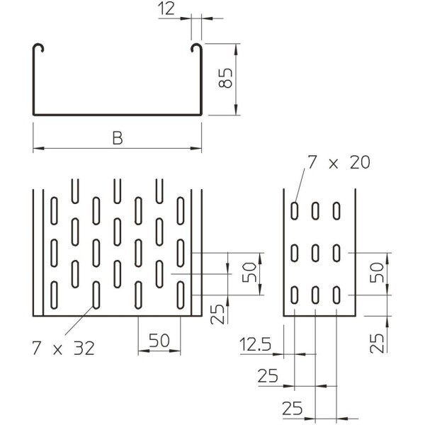 OBO Bettermann 6057209 kabelový žlab (d x š x v) 3 m x 200.00 mm x 85.00 mm 3 m