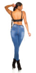 Sexy Skinny Jeans Extreme Used Look barva denimblue velikost 40