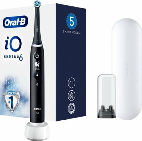 Oral-B iO Series 6 Black Onyx / Elektrický zubní kartáček / magnetické iO / 5 režimů / AI / OLED (445111)