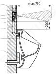 SANELA - Senzorové pisoáry Nerezový splachovač pisoáru s infračervenou elektronikou ALS, bateriové napájení, černá SLP 06KV
