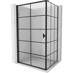 MEXEN/S - Mist-B sprchový kout dveře křídlové levá 90 x 85, černá kratka, černá 8A2T-090-085-70-77-L