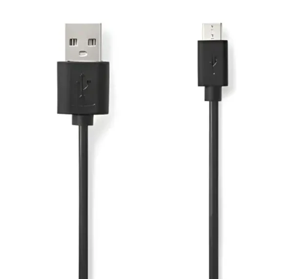 Nedis USB 2.0 kabel černá (CCGL60501BK10) / Kabel USB / USB-A - Micro-B / 480 Mbps / 1 m (CCGL60501BK10)