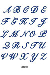 Výšivka monogram jedno písmeno Allegra script Russ time
