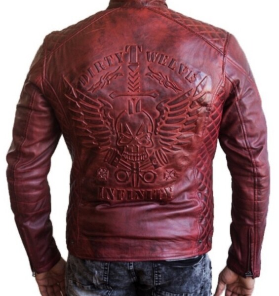 Pánská Kožená Bunda Brand Brixton Červená Velikost: 6XL