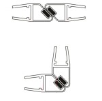 HOPA - Magnetický těsnící profil 45°, na sklo 6mm, délka 2 bm BT3020399