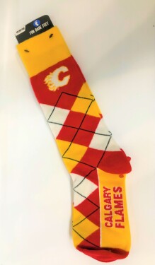 For Bare Feet Pánské Ponožky Calgary Flames NHL Graphic Argyle Lineup Socks