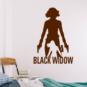 Samolepka Black Widow silueta Barva: hnědá, Velikost: 80 x 56 cm