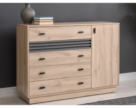 Komoda se šuplíky Ancona, 135 cm, dub estana/antracit