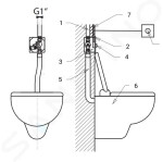 SANELA - Příslušenství Piezo splachovač WC s druhým tlačítkem pro oddálené spláchnutí, bezbariérové, antivandal, 24 V DC SLW 03PA