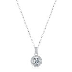 Stříbrný dvojitý náhrdelník Cristy 1 ct MOISSANITE + CERTIFIKÁT, Stříbrná 40 cm + 5 cm (prodloužení) certifikát GRA, hadřík na čištění stříbra, dárková krabička