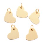 Přívěsek z nerezové oceli - zlatý - srdce - 10 x 12 x 1 mm - 1 ks