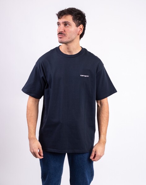 Tričko Carhartt WIP S/S Script Embroidery T-Shirt Deep Night/White