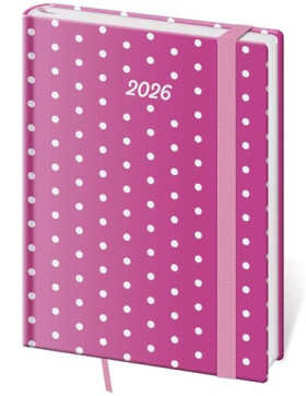 Diář 2026 denní B6 Vario - Pink s gumičkou