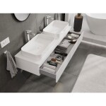 MEXEN/S - Rivel koupelnová skříňka pod umyvadlo 140 cm s deskou, 1 šuplík, reliéf , bílá mat 91A20-14023-1-BFC01