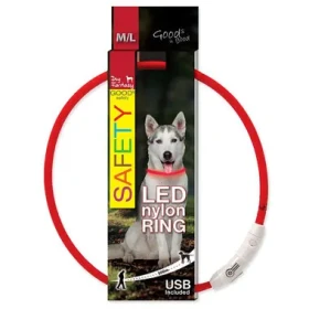 Dog Fantasy Obojek LED nylon červená 65 cm (454-12693)