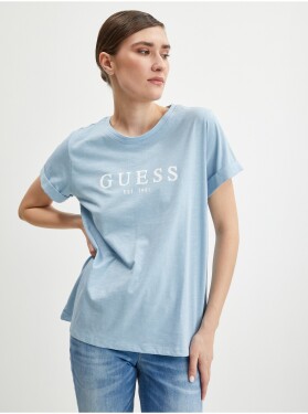 Světle modré dámské tričko Guess 1981 dámské