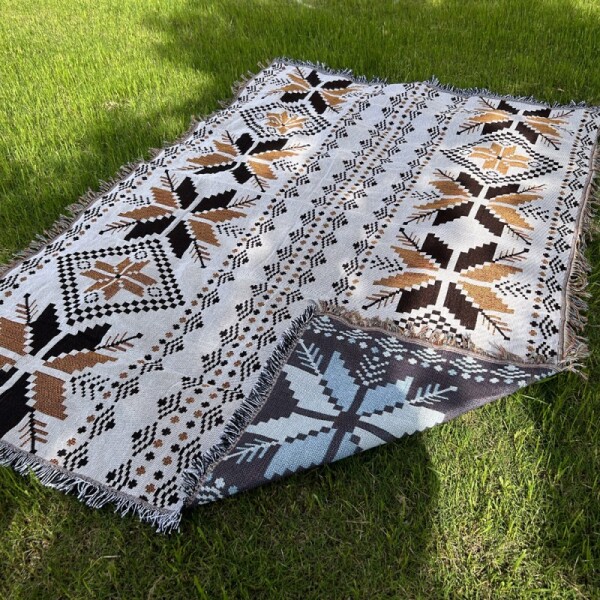 Pikniková deka v BOHO stylu s aztéckým motivem 130 x 180 cm