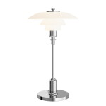 Louis Poulsen Přenosná lampa PH 2/1 Portable Chrome, stříbrná barva, sklo, kov
