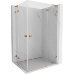 MEXEN/S - Lunar L Duo sprchový kout dveře křídlové pravá 115 x 85, transparent, měď kartáčovaná 834L-115P-085L-65-00