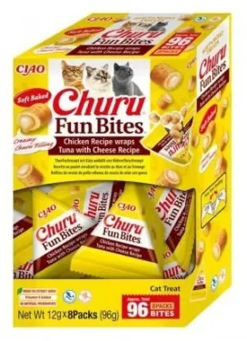 Inaba Churu Fun Bites kuře, tuňák a sýr 96 g / Pamlsky pro kočky / bez obilovin (356940)