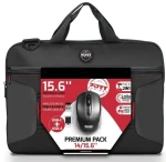 PORT DESIGNS Bundle Premium Pack / Pouzdro na notebook 14"/15,6" s bezdrátovou myší / 2,4 GHz / 1000 DPI (501873)