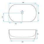 REA - Umyvadlo na desku AMELIA MINI REA-U3322