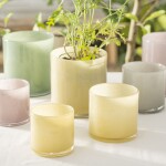 Ib Laursen Skleněný obal na květináč Venecia Yellow 12 cm, žlutá barva, sklo